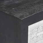 vidaXL Meuble TV sculpté à la main Gris et blanc 120x30x40 cm Manguier