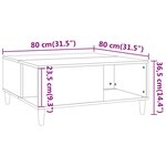 vidaXL Table basse gris béton 80x80x36 5 cm bois d'ingénierie