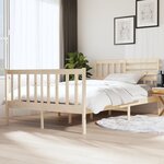 vidaXL Cadre de lit 135x190 cm Double Bois massif