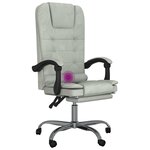 Fauteuil de massage inclinable de bureau informatique étude clairvelours gris 02_0025387