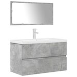 vidaXL Ensemble de meubles de salle de bain 3 Pièces gris béton
