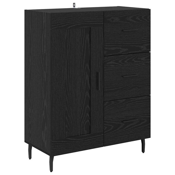 vidaXL Buffet Chêne noir 69 5 x 34 x 90 cm Bois d'ingénierie et fer