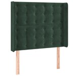 vidaXL Tête de lit à LED Vert foncé 83x16x118/128 cm Velours