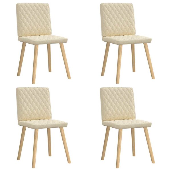 vidaXL Chaises à manger lot de 4 crème tissu