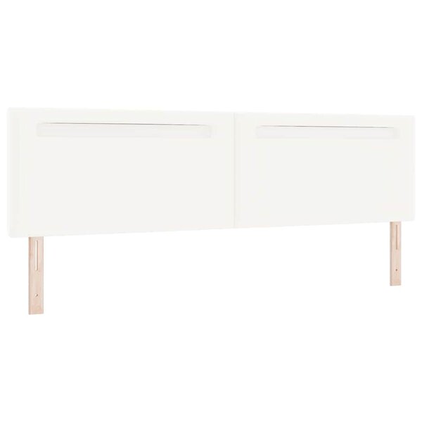 vidaXL Tête de lit LED Blanc 200 cm Cuir synthétique