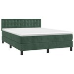 vidaXL Sommier à lattes de lit et matelas Vert foncé 140x200cm Velours