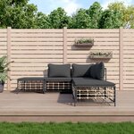 vidaXL Salon de jardin 5 Pièces avec coussins anthracite résine tressée