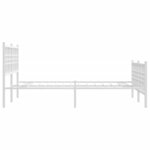 vidaXL Cadre de lit métal sans matelas et pied de lit blanc 120x190 cm
