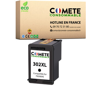 302XL - 1 cartouche d'encre compatible pour HP 302 XL - Noir - COMETE