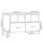 vidaXL Meuble TV Blanc 80x36x50 cm Bois d'ingénierie