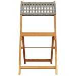 vidaXL Chaises de jardin pliantes lot de 8 gris poly rotin bois massif