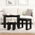 vidaXL Tables gigognes en chêne noir en bois d'ingénierie