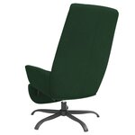 Vidaxl chaise de relaxation avec repose-pied vert foncé velours