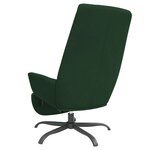 vidaXL Chaise de relaxation avec repose-pied Vert foncé Velours