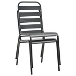 vidaXL Chaises empilables de d'extérieur 2 Pièces Acier Gris