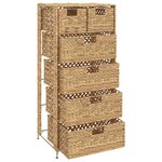 vidaXL Unité de rangement avec 6 paniers 47x37x100 cm Jacinthe d'eau