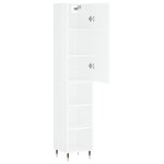 vidaXL Buffet haut Blanc brillant 34 5x34x180 cm Bois d'ingénierie