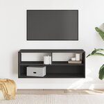 vidaXL Meuble TV noir 100x31x39 5 cm bois d'ingénierie et métal