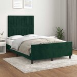 vidaXL Cadre de lit sans matelas vert foncé 120x190 cm velours