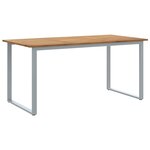 vidaXL Table de Jardin Gris 160 x 80 x 75 cm Bois d'Acacia Massif