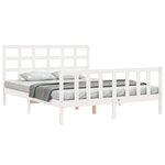 vidaXL Cadre de lit sans matelas blanc 160x200 cm bois de pin massif