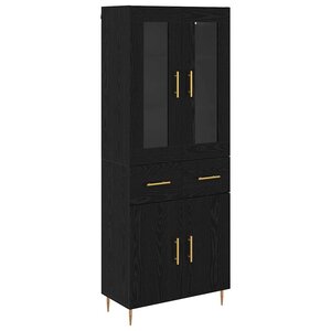 vidaXL Haut Armoire avec tiroir 2 Pièces Chêne noir Bois d'ingénierie