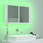 vidaXL Armoire salle de bain à miroir LED Blanc 80x12x45 cm Acrylique