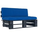 vidaXL Canapé central palette de jardin noir bois de pin imprégné