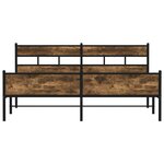 vidaXL Cadre de lit en métal sans matelas chêne fumé 180x200 cm