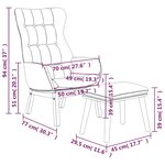 vidaXL Chaise de relaxation avec repose-pied Crème Tissu