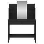 vidaXL Coiffeuse avec miroir noir 96x39x142 cm