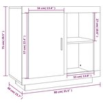 vidaXL Buffet Chêne fumé 80x40x75 cm
