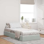 vidaXL Lit de Rangement avec matelas Gris clair 100 x 203 cm Velours