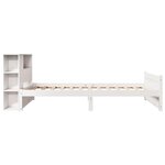 vidaXL Lit bibliothèque sans matelas blanc 90x190cm bois de pin massif