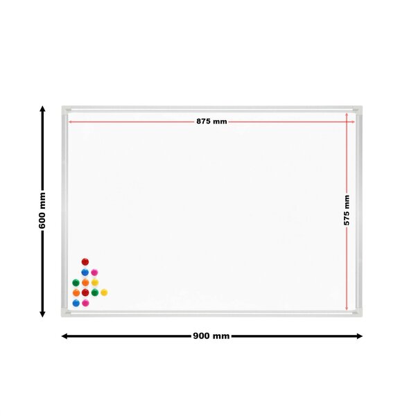 Tableau magnétique wattshiteboard mural 60 x 90cm 12 aimants inclus tableau affichage 16_0002492