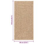 vidaXL Tapis ZIZUR 60x110 cm aspect de jute intérieur et extérieur