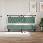 vidaXL Tête de lit suspendue Avec lumière LED Vert Mer Velours