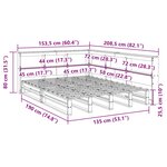 vidaXL Lit bibliothèque sans matelas 135x190 cm bois de pin massif