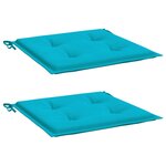 vidaXL Coussins de chaise de jardin lot de 2 turquoise 40x40x4cm tissu