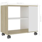 vidaXL Table d'appoint Blanc chêne sonoma 70x35x55cm Bois d'ingénierie