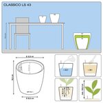 LECHUZA Jardinière CLASSICO LS 43 ALL-IN-ONE charbon métallisé 16083