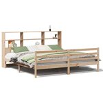 vidaXL Lit bibliothèque sans matelas 200x200 cm bois massif de pin