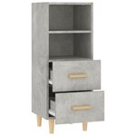 vidaXL Buffet Gris béton 34 5x34x90 cm Bois d'ingénierie
