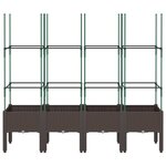 vidaXL Jardinière avec treillis marron 160x40x142 5 cm PP