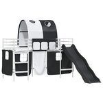 vidaXL Lit mezzanine pour enfants Blanc et Noir 99 5 x 190 cm Métал