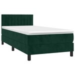 vidaXL Sommier à lattes de lit et matelas et LED Vert foncé 90x190cm