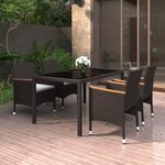 vidaXL Mobilier à dîner de jardin 9 Pièces résine tressée et verre trempé