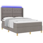 vidaXL Lit à ressorts avec matelas Taupe 140 x 200 cm tissu