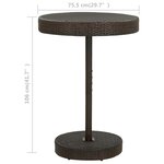 vidaXL Table de jardin Marron 75 5x106 cm Résine tressée