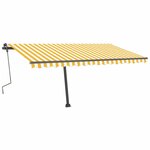 Vidaxl auvent manuel rétractable sur pied 400x300 cm jaune et blanc